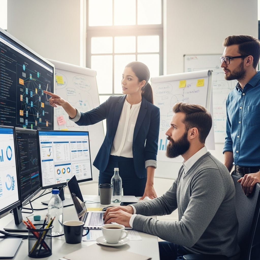 Professional IT consulting team collaborating